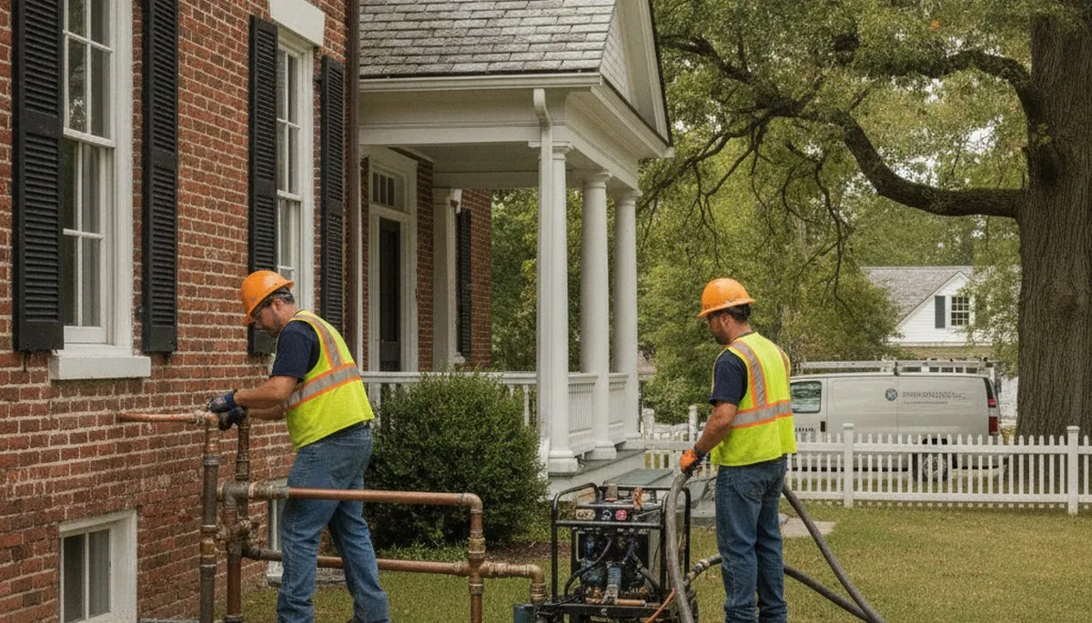Albany NY emergency plumber repairing a leaking pipe for a plumbing repair service