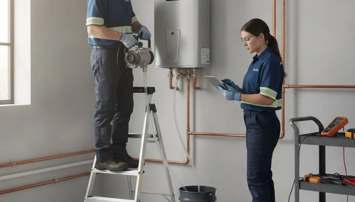 Tankless water heater installation service for Albany, NY home by local plumber